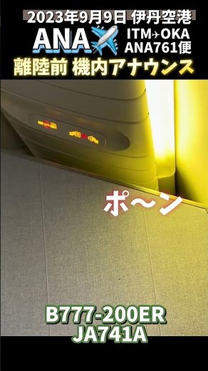 🎙️ANA 離陸前 機内アナウンス 伊丹空港 #機内アナウンス #ana