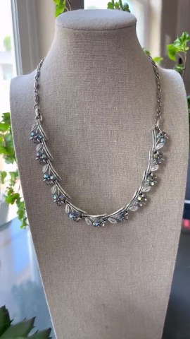 1950-1960s Lisner Mid Century AB Crystal in Swirls of Silvertone Metal From 1950-1960, Kept in Mothers Jewelry Box, Beautiful Condition N245 - Etsy