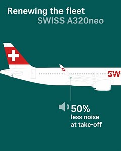 1.6K views · 368 reactions | Meet the A320neo – 20% less CO2, 50% less noise at take-off and more comfort for our passengers. ✈️殺 | Swiss International Air Lines | Facebook