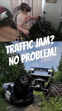 The Ultimate Traffic Jam Fix: Monster Truck! 💥 BeamNG VR Police Chase #shorts #vr #beamngdrive