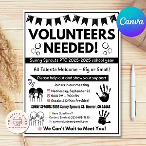 Editable Volunteer Recruitment Flyer: Canva Template, Printable Poster (8.5x11 In, Digital Download - Etsy Australia
