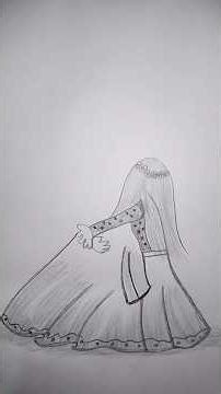 how to make sitting girl pencil shaded easy drawing