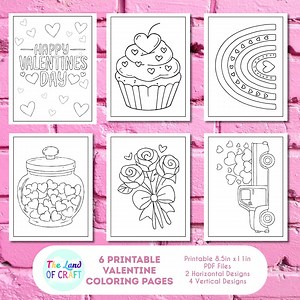 Valentine’s Day Coloring Pages | Classroom | 6 Printable PDF | (PDF Download) - Etsy UK