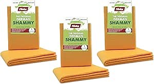 Flinka The Original Reusable Shammy Cloth 20" x 14" - Super Absorbent Chamois Towel - Great for Cars, Boats, Trucks, and RVs - Natural Viscose Sponge Cloth - Eco Friendly (3 Pack)