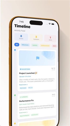 Timeline Activity Flow with SwiftUI | Fly-In Animations 🔥 #swiftui #swiftuicodes #components