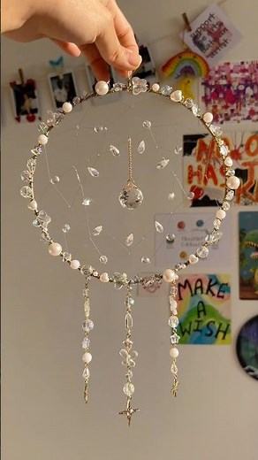 Dreamy Sun catcher 🕊️ | Handmade Crystal Sun catcher ✨ | #diy #suncatchers #dreamcatcher #roomdecor