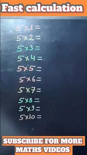 Easy Math Trick: Multiplication Table of 5 Fast Calculation ✨ #maths #shorts