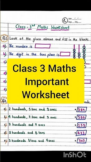 Class 3 Maths| Class 3 Maths Worksheet| Maths Worksheet #class3 #worksheets #cbse #ncert #maths
