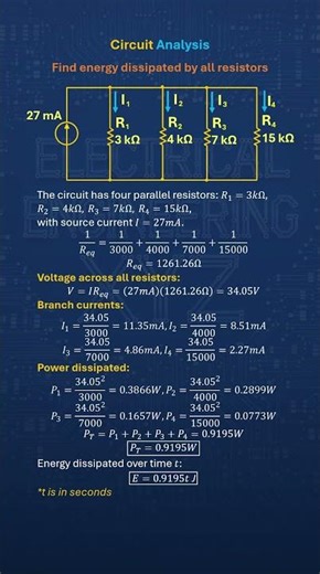 Parallel Resistor Energy Trick with 27 mA Source #Shorts #Electronics