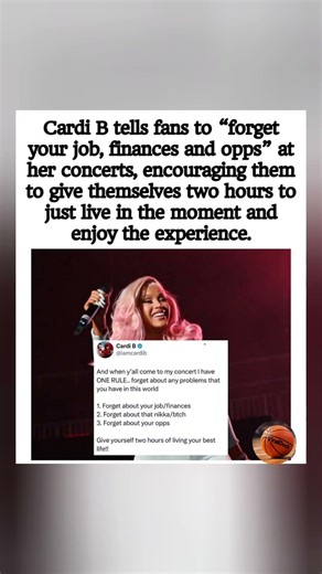 🎤💸Cardi B's One Rule:Forget ur Job, Finances &Opps–Give Yourself 2Hrs to Live ur Best Life! #shorts
