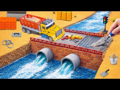 DIY Construction Science Project – Building a Strong Brick Bridge with Twin Water Drain Pipes