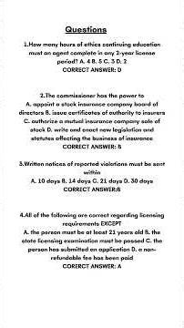 Texas Insurance Exam Questions and Answers #texasinsurance