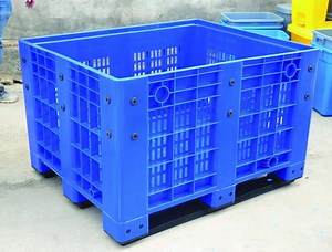 [Hot Item] Collapsible Vented Plastic Pallet Container Box with Lid and Wheels 1200X1000mm