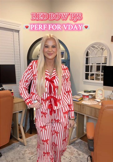 Valentine's Day Pajamas with Red Bows for a Cozy Look