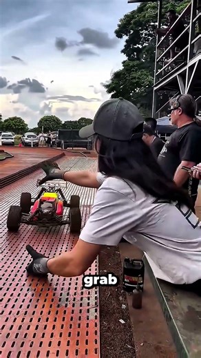 Catching a FLYING RC car at full speed 😱 #rccar #shorts #challenge