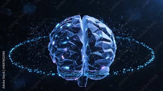 Abstract Low Poly Brain Representing Creativity Learning and Innovation