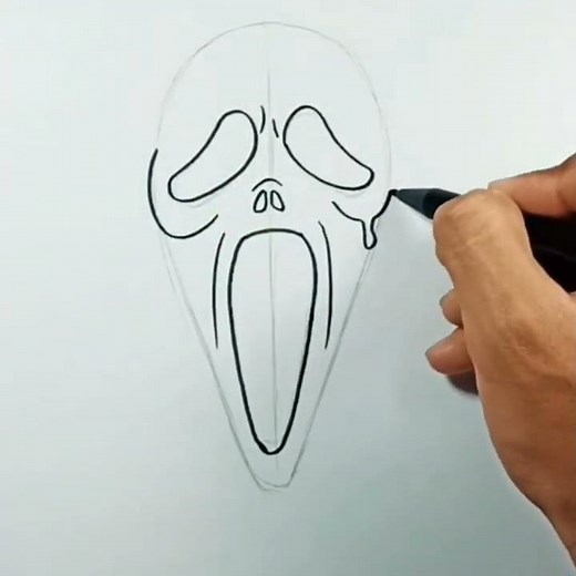 How to draw Scream Mask #shorts
