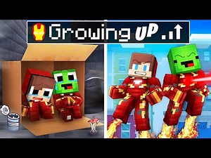 Mikey and JJ Grow up as IRON MAN in Minecraft! (Maizen)