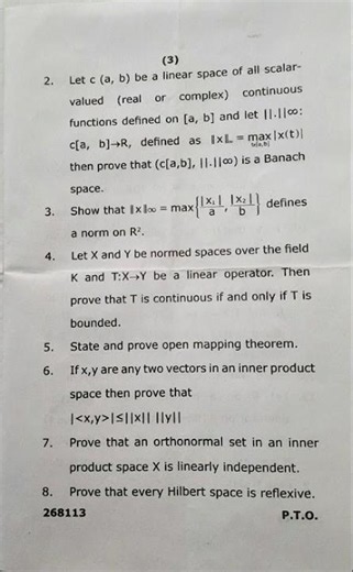 M.Sc Maths //Functional Analysis//PYQ #vbspu