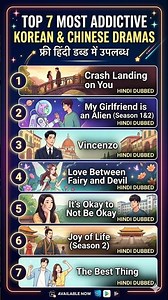 Top 7 Most Addictive Korean & Chinese Dramas in Hindi Dubbed PART 2 😍💖#kdrama#cdrama#shorts