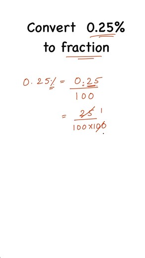How to convert percentage to fraction #fraction #percentage