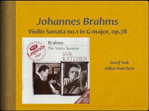 Brahms, Violin Sonata nr.1 in G Major, op.78 - Video Score - Suk, Katchen,