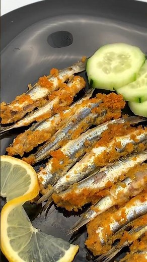 🐟 Crispy baked anchovies in 5 minutes! #shorts