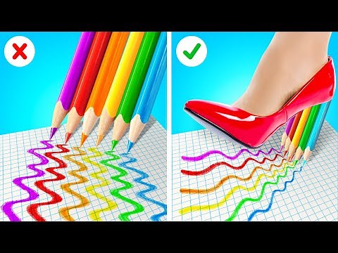 GENIUS SCHOOL HACKS || Survival Guide for Students! Art Crafts by 123 GO!