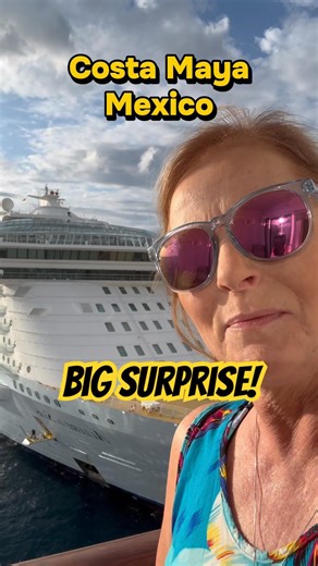 If surprise when you first look out balcony when you dock. A mega ship. #cruise #funny #ocean