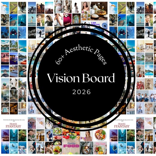 Vision Board Kit Printable | Minimal Aesthetic Vision Board Templates for Manifestation & Life Goals - Etsy