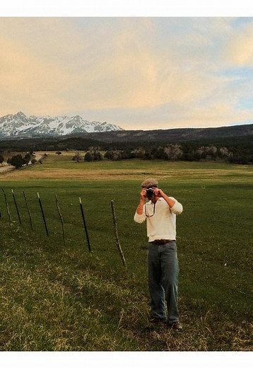 Farm Sunset with Rocky Mountain Views