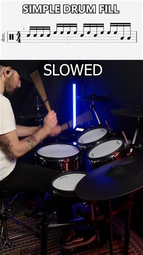 Simple BEGINNER drum fill | SHEET MUSIC DRUM SCORE #drums #drumnotation #drummer