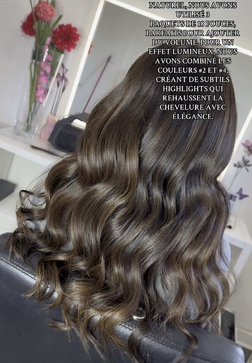 EXTENSIONS CAPILLAIRES À LA KÉRATINE POUR CE LOOK ULTRA NATUREL, NOUS AVONS UTILISÉ 3 PAQUETS DE 18 POUCES, PARFAITS POUR AJOUTER DU VOLUME. POUR UN EFFET LUMINEUX, NOUS AVONS COMBINÉ LES COULEURS #2 ET #4, CRÉANT DE SUBTILS HIGHLIGHTS QUI REHAUSSENT LA CHEVELURE AVEC ÉLÉGANCE. DES CHEVEUX SUBLIMÉS, VOLUMINEUX ET PLEINS DE VIE ! QUI AIMERAIT ESSAYER CETTE TECHNIQUE ? DITES-MOI EN COMMENTAIRE!#extensionscapillaires #extensionesdecabello #keratinextensions #extensionist #hairextensions