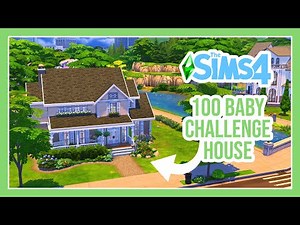 100 BABY CHALLENGE BASE GAME ONLY HOUSE! || THE SIMS 4 SPEED BUILD 🏡