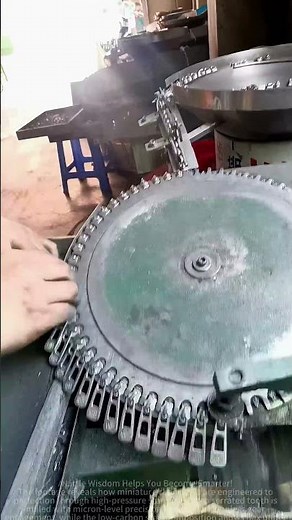 The small chain links for machining are formed through precision stamping.