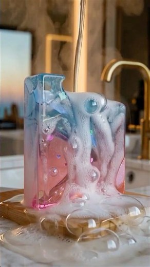 Pink to Blue Color Changing Soap ASMR ✨ Hot Water Magic