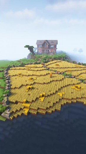 Aesthetic Wheat Farm Tutorial! 🌾 #fyp #minecraft #minecrafttutorial #minecraftbuilding