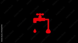 Water tap icon animation.Fantastic water Tap concept icon animation with alpha channel.Fantastic water Tap sing.