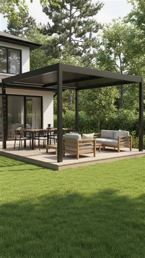 Canadian winter got us dreaming 🌨️ Missing spring days, warm light, and the backyard pergola life already. Who else can’t wait? 🌱 #CanadianWinter #spring #BackyardLiving #Pergola #outdoorliving