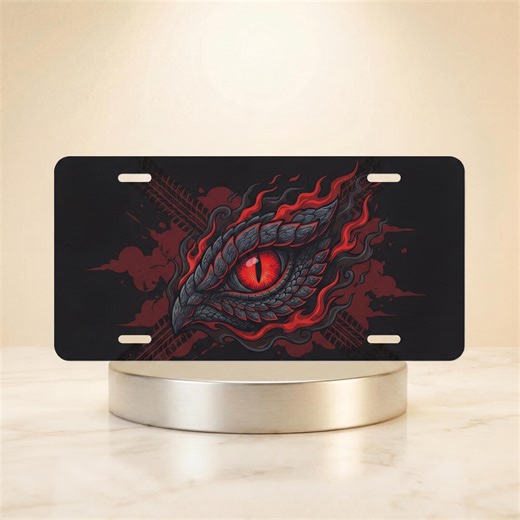 Japanese Dragon Eye Plate, Vanity License Tag, Gothic Dark Car Accessory, Road Trip Decor - Etsy UK