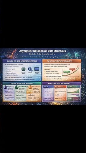 Asymptotic Notations🚀 | Big-O, Ω, Θ, small o & ω #shorts #youtubeshorts #dsa #ugcnet #gate