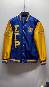 Custom Sigma Gamma Rho Sorority Embroidered Color Satin Bomber Jacket