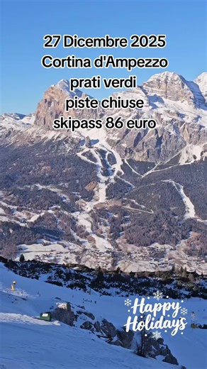 Piste chiuse a Cortina d'Ampezzo: skipass a 86 euro