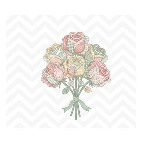 Faux Floral Patchwork Roses PNG, Digital Sublimation Design - Etsy