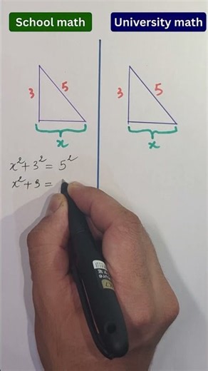 🇺🇸 School Math vs University Math 🤯 Find X in This Triangle! | Pythagorean Theorem #shorts