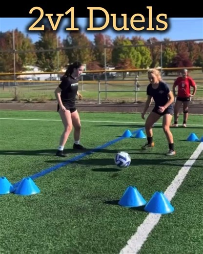 Ben Jones on Instagram: "2v1 training session ⚽️ This session focuses on developing players’ decision-making, movement, and technical execution in realistic game scenarios. My Development Social page is designed to support coaches by sharing practical session ideas, coaching points, and best practices—helping you refine your coaching delivery and grow into a more effective, confident coach ⚽️ #footballcoaching #soccertraining #footballskills #soccerdrills #footballreels"