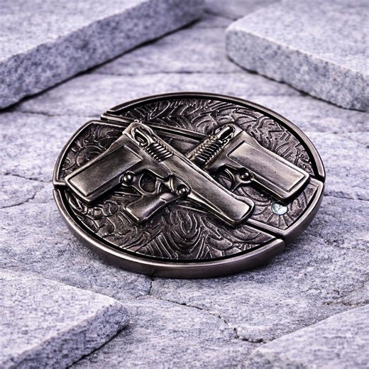 Revolver Belt Buckle Western Leather Belt for Men Vintage Cowboy Ranch Tooled Belt Rodeo Country Gift for Him Dad Husband - Etsy