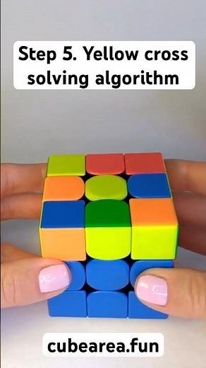 Yellow cross algorithm Step 5 Rubik’s cube tutorial by Cubearea.fun