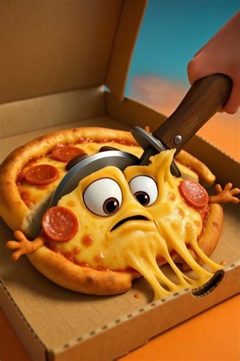 Pizza Gets Sliced! 🍕 Funny AI Food Animation