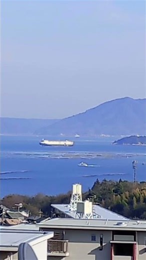 入航中 4:05pm 右端は宮島 Ｍiyajima Japan 3/24 ライブ配信中